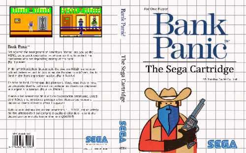 Bank Panic - SEGA Master System Classic Replacement Game Cover