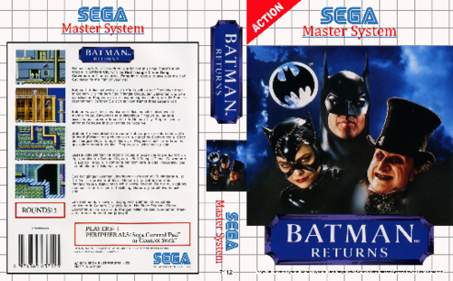Batman Returns - SEGA Master System Classic Replacement Game Cover