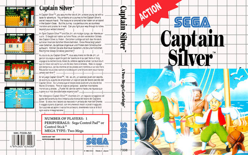 Captain Silver - SEGA Master System Classic Replacement Game Cover